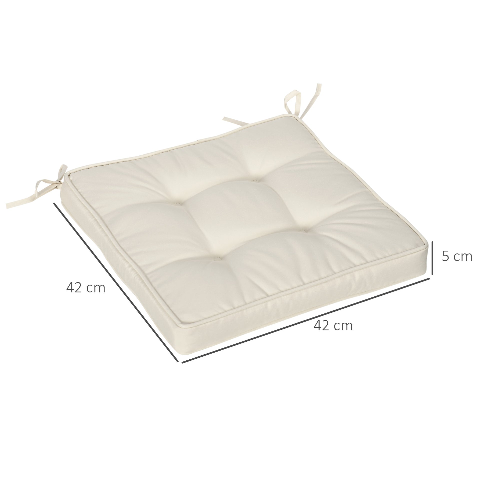 Outsunny Conjunto De Cojines Para Sillas De Comedor 42x42x5 Cm Crema_2