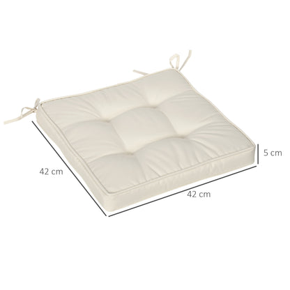 Outsunny Conjunto De Cojines Para Sillas De Comedor 42x42x5 Cm Crema_2