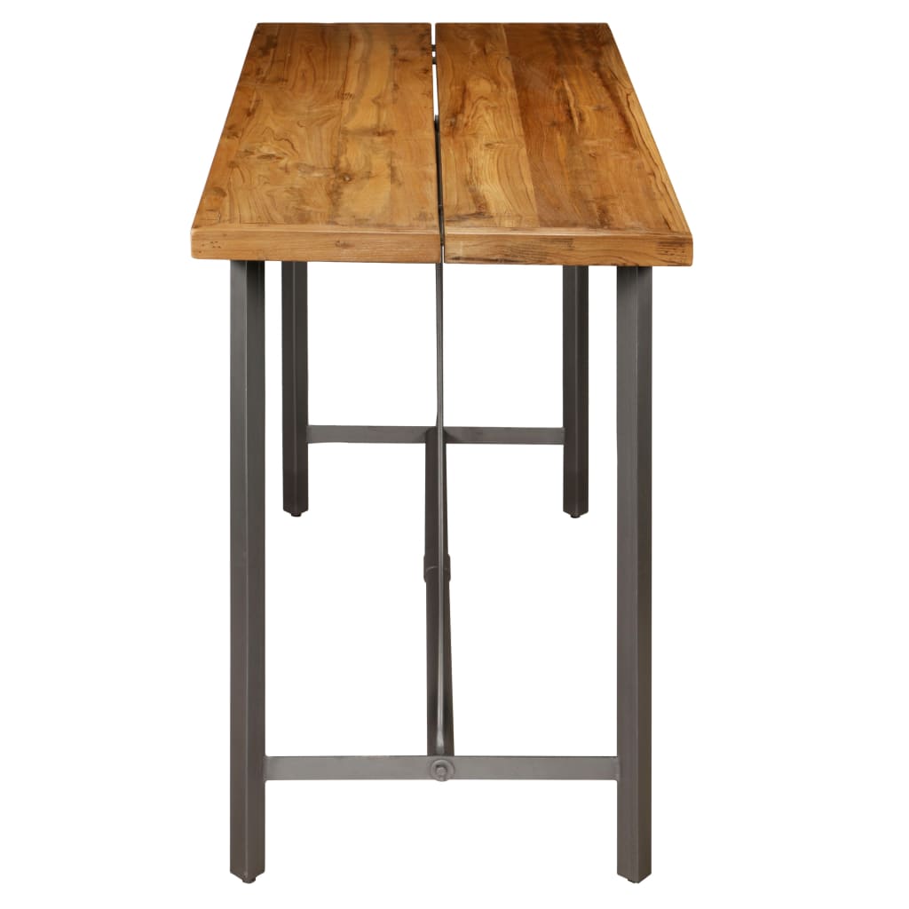 Mesa Alta De Bar Teca Maciza Reciclada 150x70x106 Cm_3