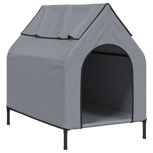 Casa Para Perros Tela Oxford Y Acero Gris Claro_0