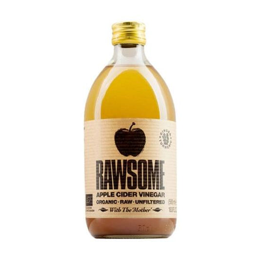 Vinagre de maçã não filtrado Rawsome com gengibre e curcuma 500ml