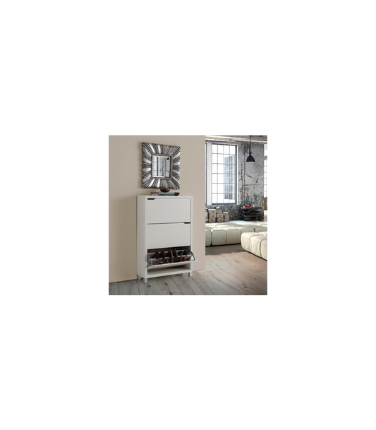 Zapatero 3 Puertas Kubox Acabado Blanco, 79 Cm(ancho) 119 Cm(altura) 24 Cm(fondo)_0
