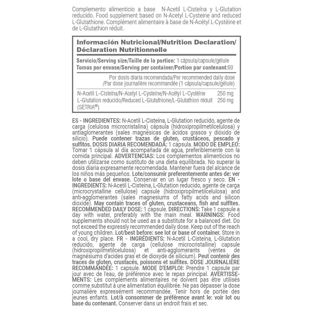 Nac & Glutatión - 60 Cápsulas Vegetales - Antioxidante - Masmusculo_5