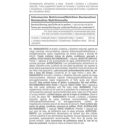 Nac &amp; Glutatión - 60 Cápsulas Vegetales - Antioxidante - Masmusculo_4