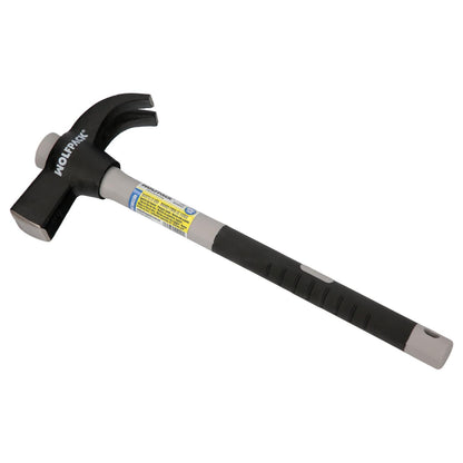 Martillo Uña Mango Fibra Vidrio Mango Fibra Vidrio Con Empuñadura Antideslizante. 600 Gramos 33 Cm.