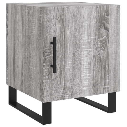 Mesita De Noche Madera De Ingeniería Gris Sonoma 40x40x50 Cm_0