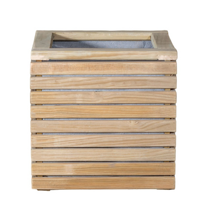 Jardinera Luxe De Madera Tratada Vidahuerto 40x40x40 Cm._0