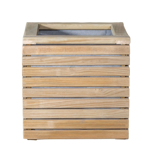Jardinera Luxe De Madera Tratada Vidahuerto 40x40x40 Cm._0