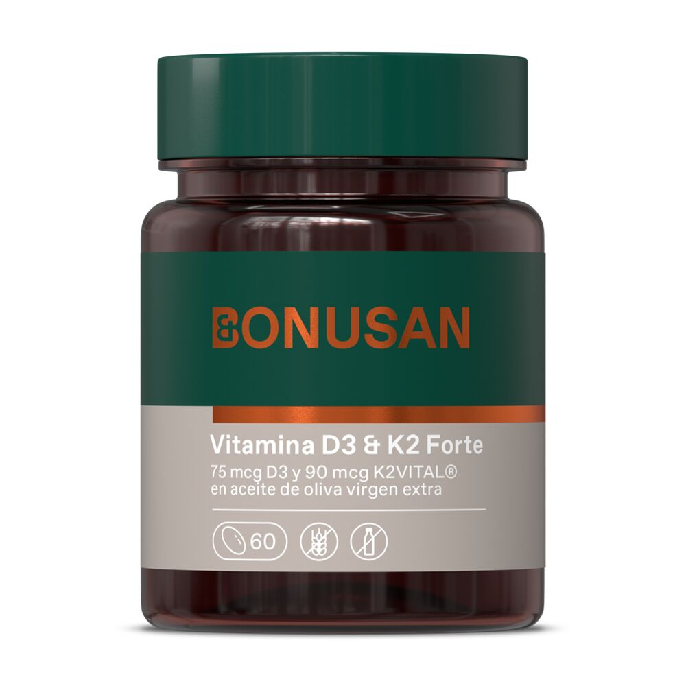 Vitamina D3 e K2 Forte, Bonusan, 60 pérolas