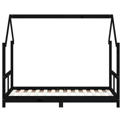 Vidaxl Estructura De Cama Para Niños Madera De Pino Negro 80x160 Cm_3