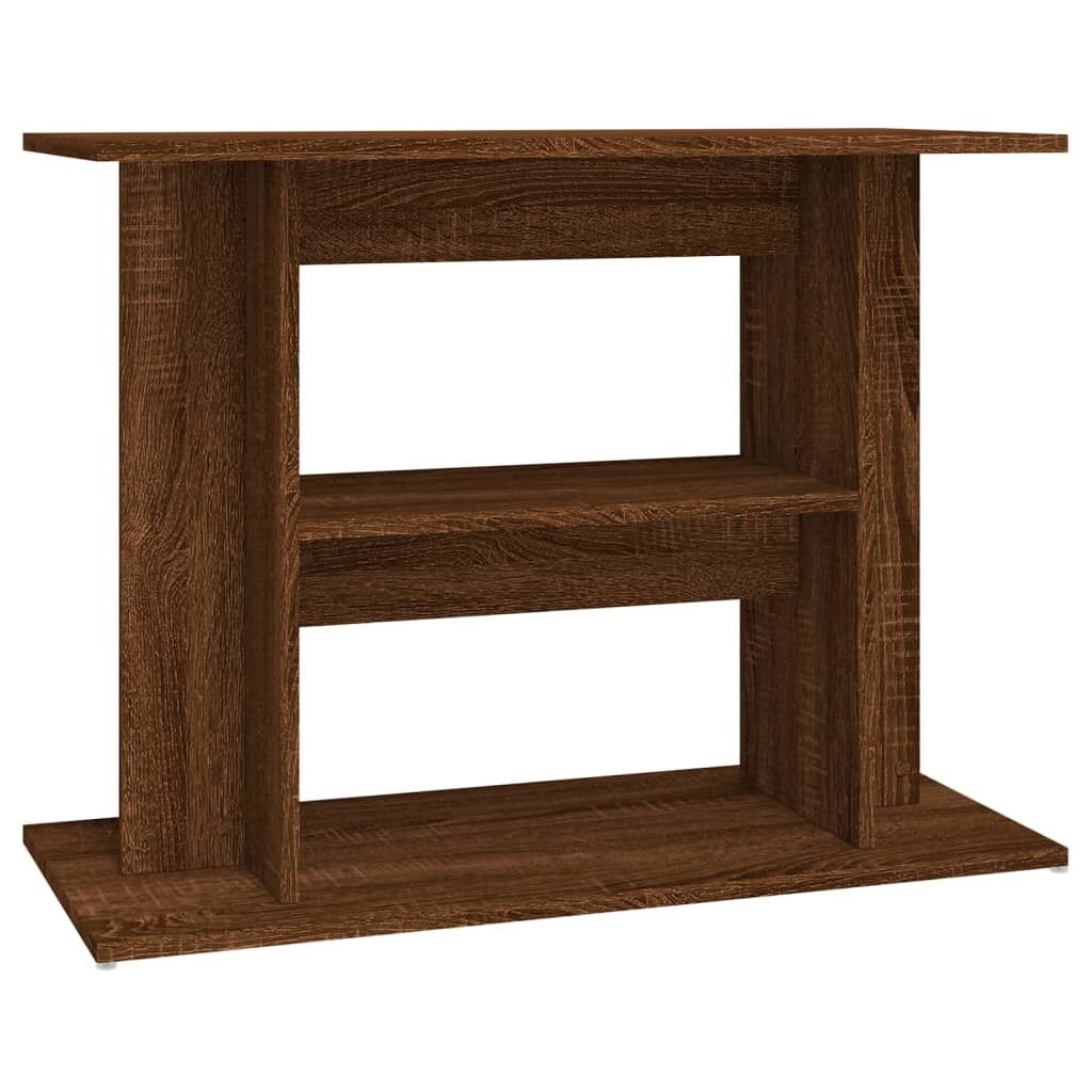 Vidaxl Soporte Para Acuario Madera Ingeniería Roble Marrón 80x35x60 Cm_0