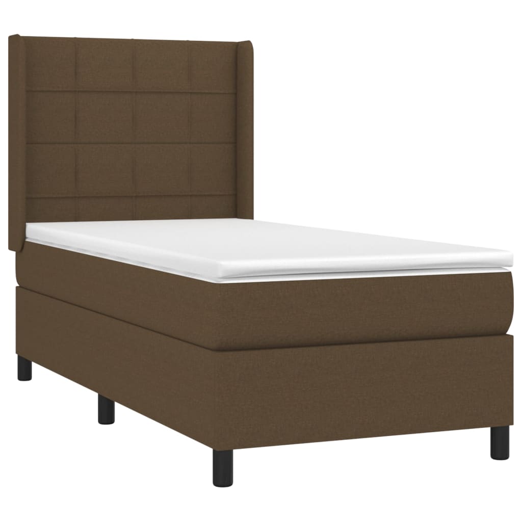 Cama Vica Home Colchón Y Luces Led Tela Marrón Oscuro 80x200cm / Vetonek_1