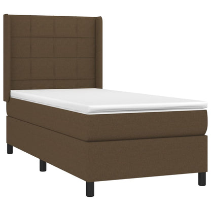 Cama Vica Home Colchón Y Luces Led Tela Marrón Oscuro 80x200cm / Vetonek_1