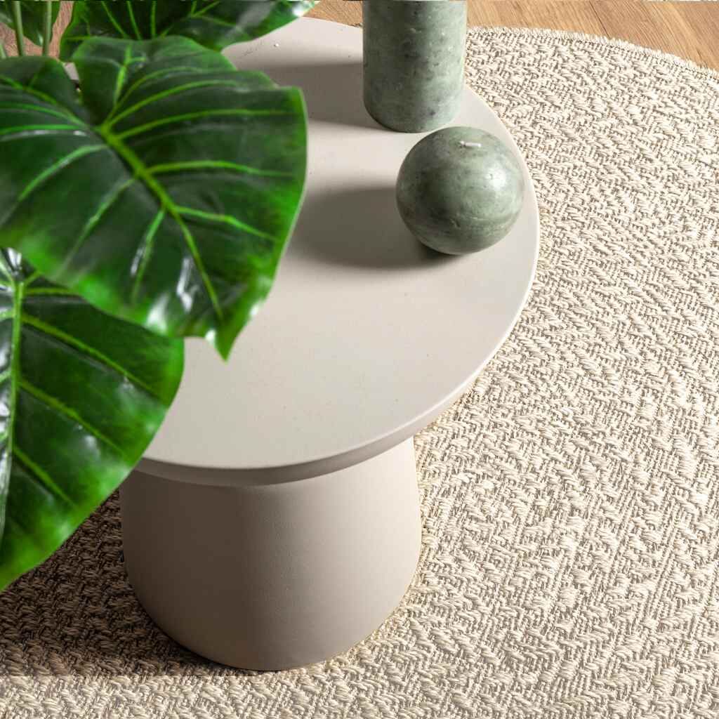 Vidaxl Alfombra Zizur Aspecto Yute Interior/exterior Crema Ø 120 Cm_1
