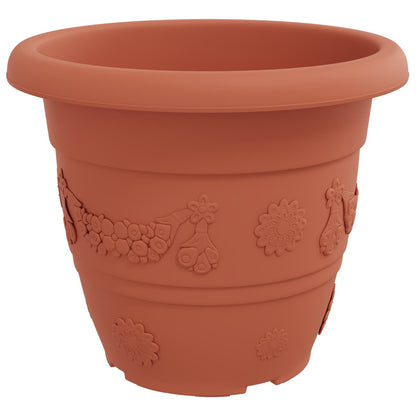 Macetas 6 Uds. Rojo Ladrillo Ø 39 X 32 Cm Plástico_5