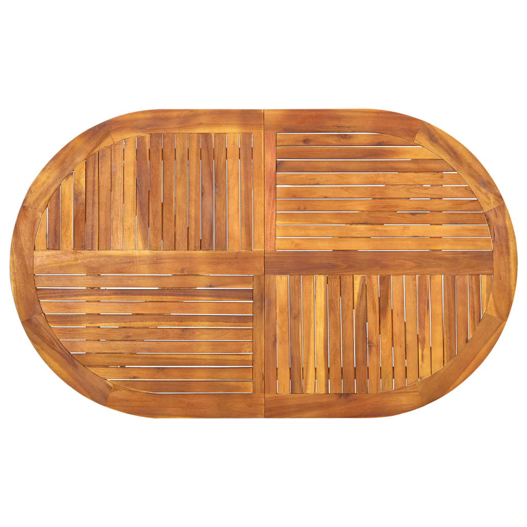 Vidaxl Juego De Comedor Para Jardín 7 Piezas Madera Maciza De Acacia_4