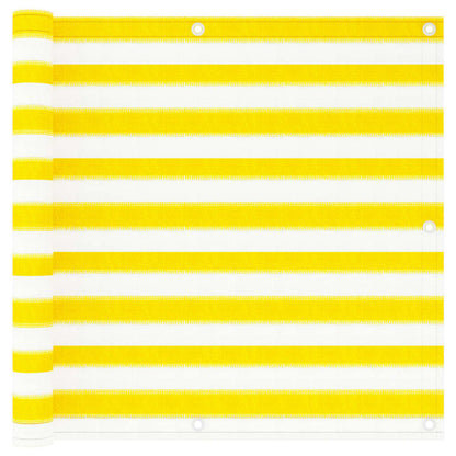 Vidaxl Toldo Para Balcón Hdpe Amarillo Y Blanco 90x300 Cm_0