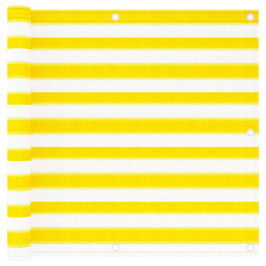 Vidaxl Toldo Para Balcón Hdpe Amarillo Y Blanco 90x300 Cm_0