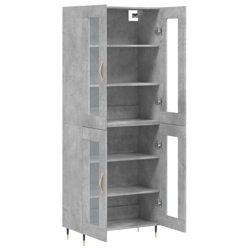 Aparador Alto Madera Contrachapada Gris Hormigón 69,5x34x180 Cm_3