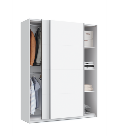 Armario Ropero 2 Puertas Correderas Onix Acabado Blanco, 200 Cm(alto)150 Cm(ancho)62 Cm(fo_0