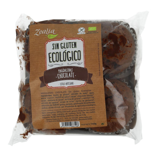 Muffins de chocolate 4 unidades BIO Sem Glúten Zealia 140 gr