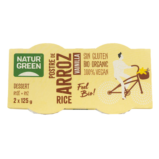 Sobremesa de arroz com baunilha NaturGreen, 2 x 125 g