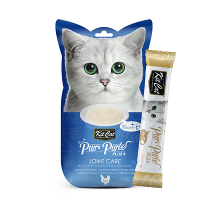 PurrPuree Plus Cat Kit - Frango Articulação Cuidado 4x15g Snack cremoso para gatos