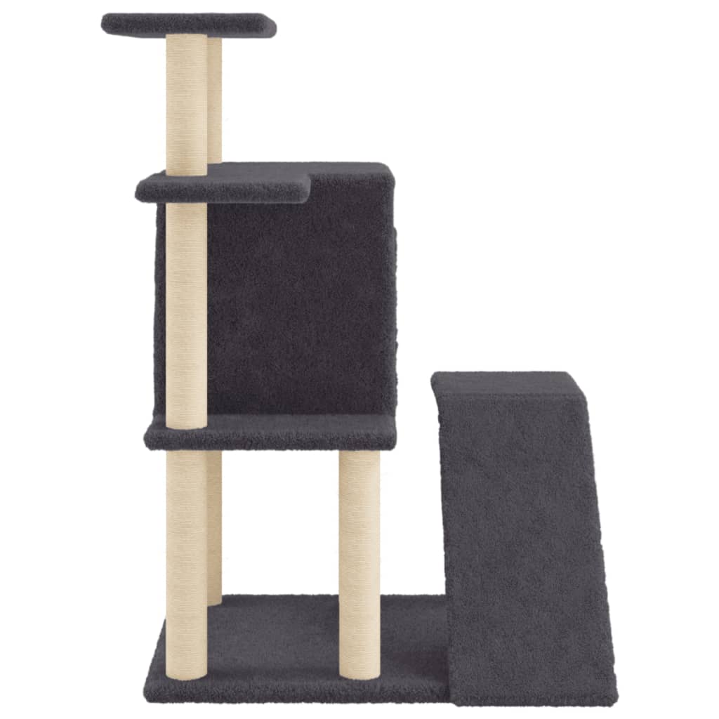 Rascador Para Gatos Con Postes De Sisal Gris Oscuro 97 Cm_4
