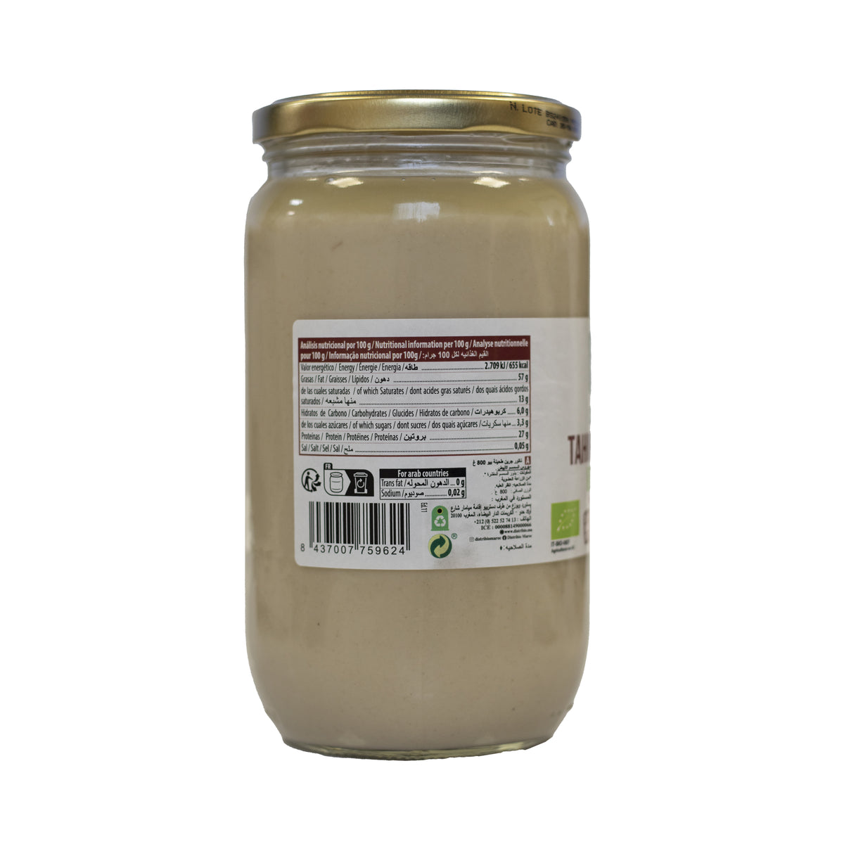 Creme de Tahini Branco sem glúten Naturgreen 800 g