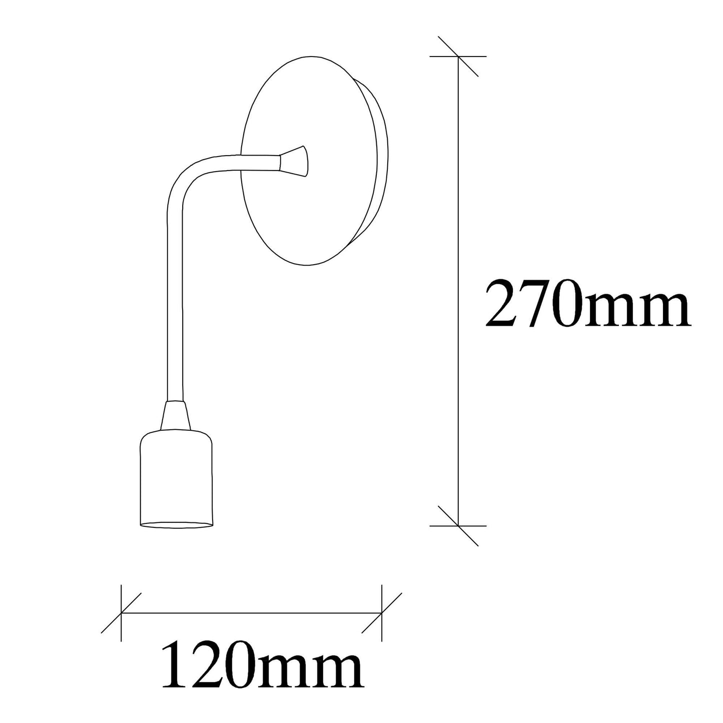 Aplique De Pared Colgante, Metal , Vintage, 6x12x27, Casquillo E 27 Max 40 W_1