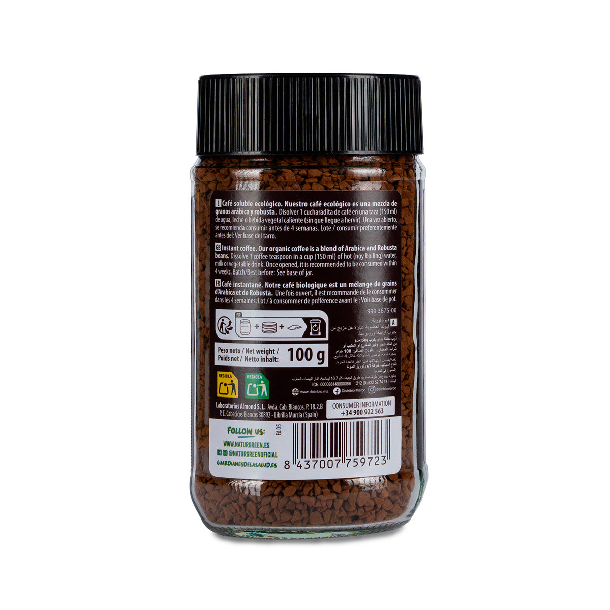 Café Instantâneo Biológico Biocofee Naturgreen 100 g