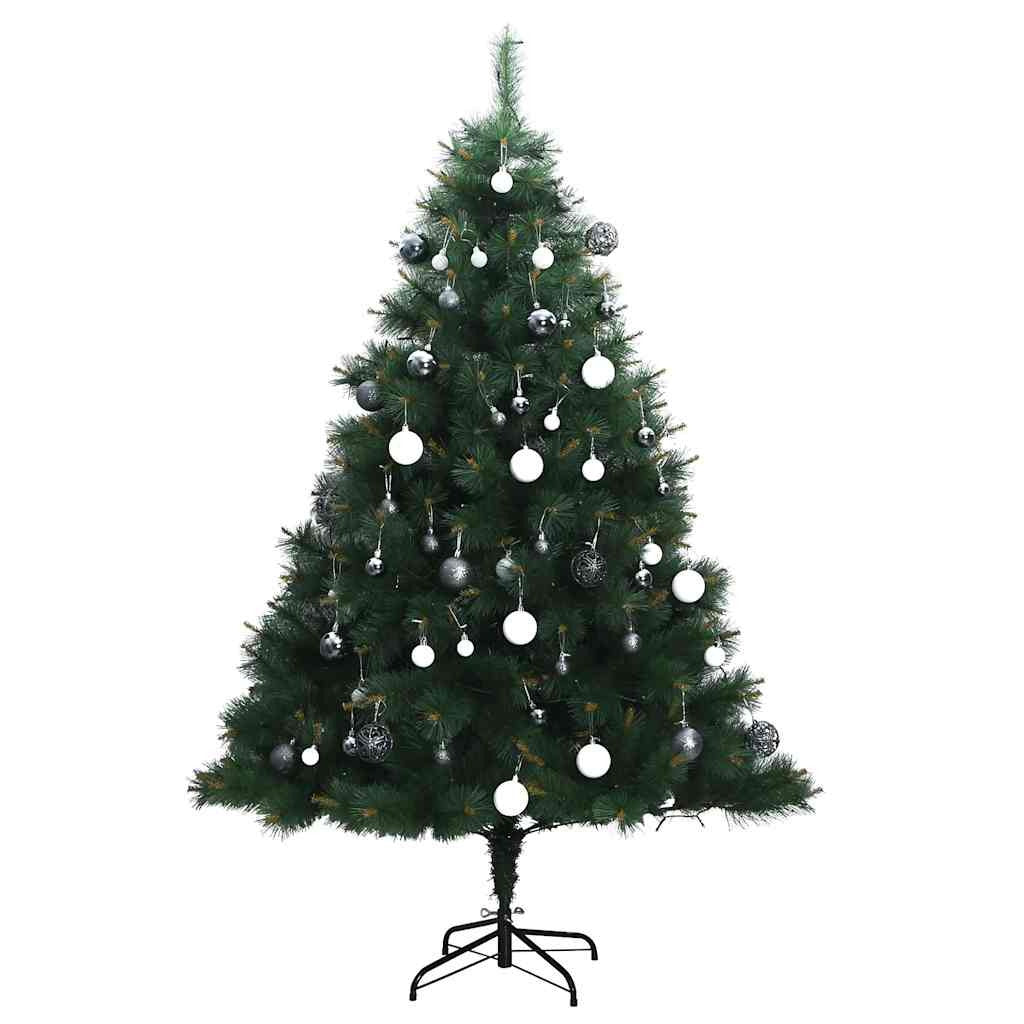 Vidaxl Árbol Navidad Artificial Con Bisagras 150 Led Y Bolas 120 Cm_3