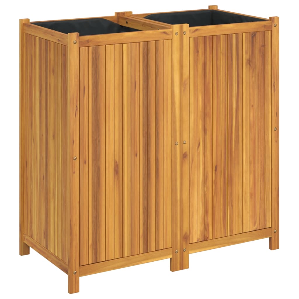 Jardinera Con Forro Madera Maciza De Acacia 100x50x100 Cm_0