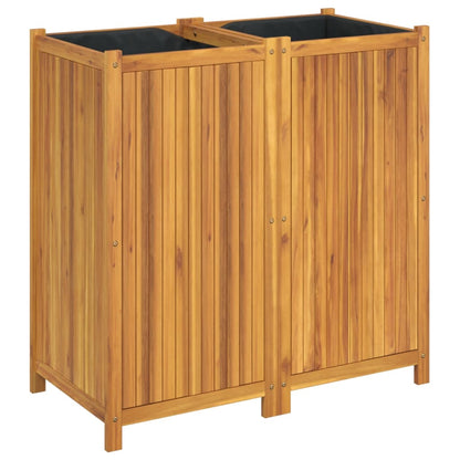 Jardinera Con Forro Madera Maciza De Acacia 100x50x100 Cm_0