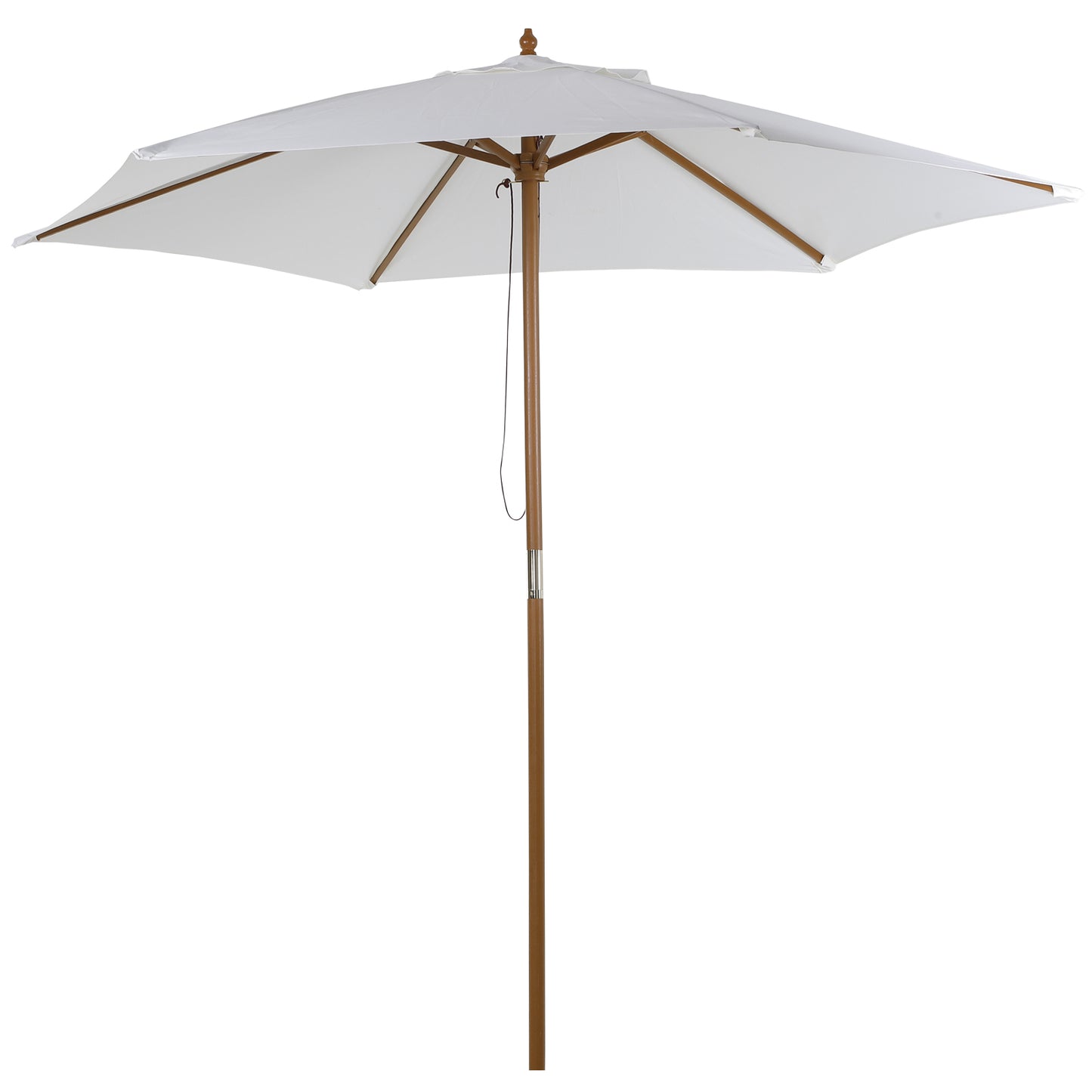 Outsunny Sombrilla De Jardín Ø250x230 Cm Con Poste Desmontable Blanco_0