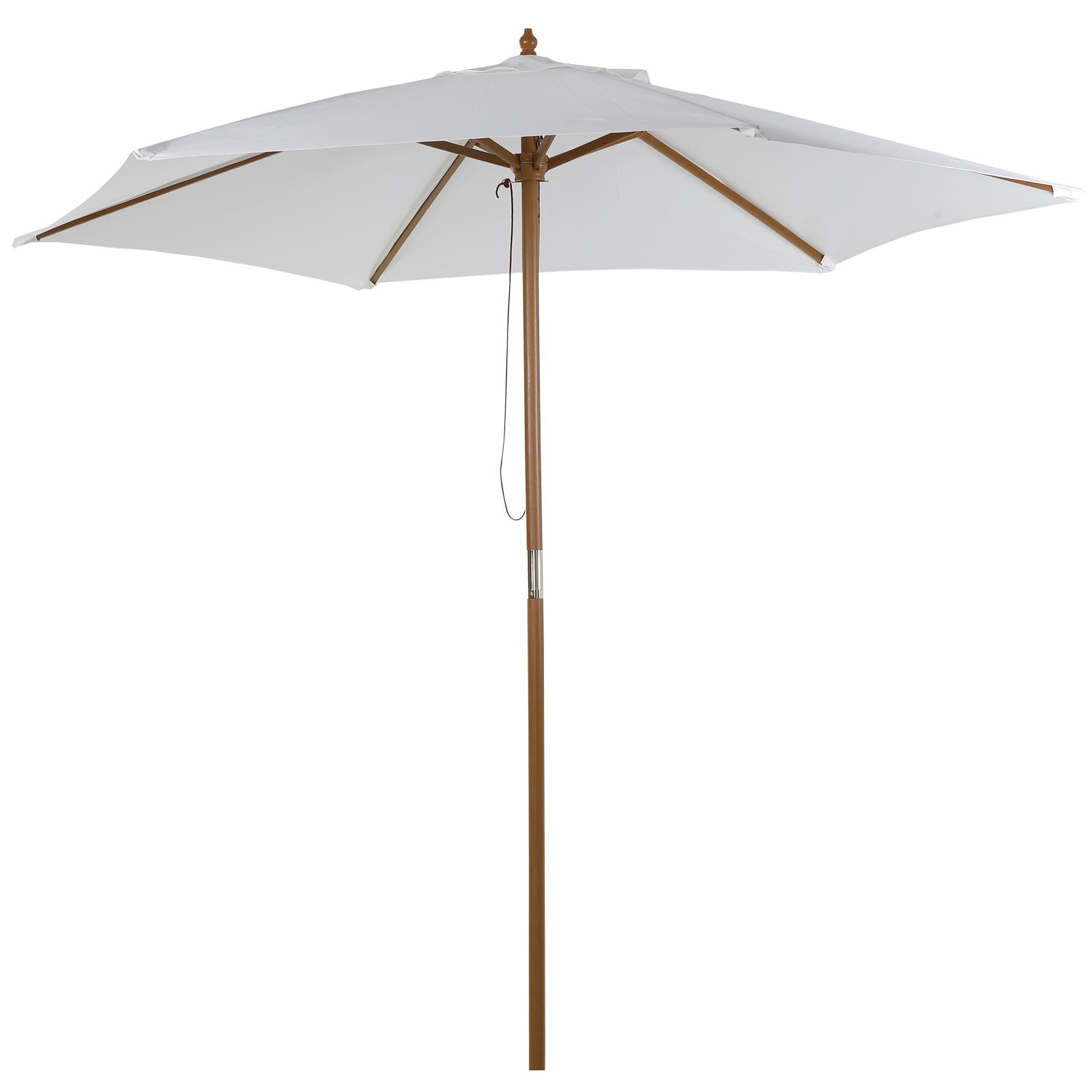 Outsunny Sombrilla De Jardín Ø250x230 Cm Con Poste Desmontable Blanco_0
