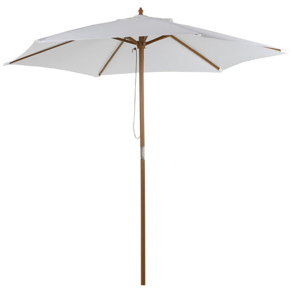 Outsunny Sombrilla De Jardín Ø250x230 Cm Con Poste Desmontable Blanco_0