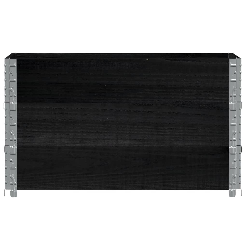 Jardinera De Madera Maciza De Pino Negro 100x50 Cm_2