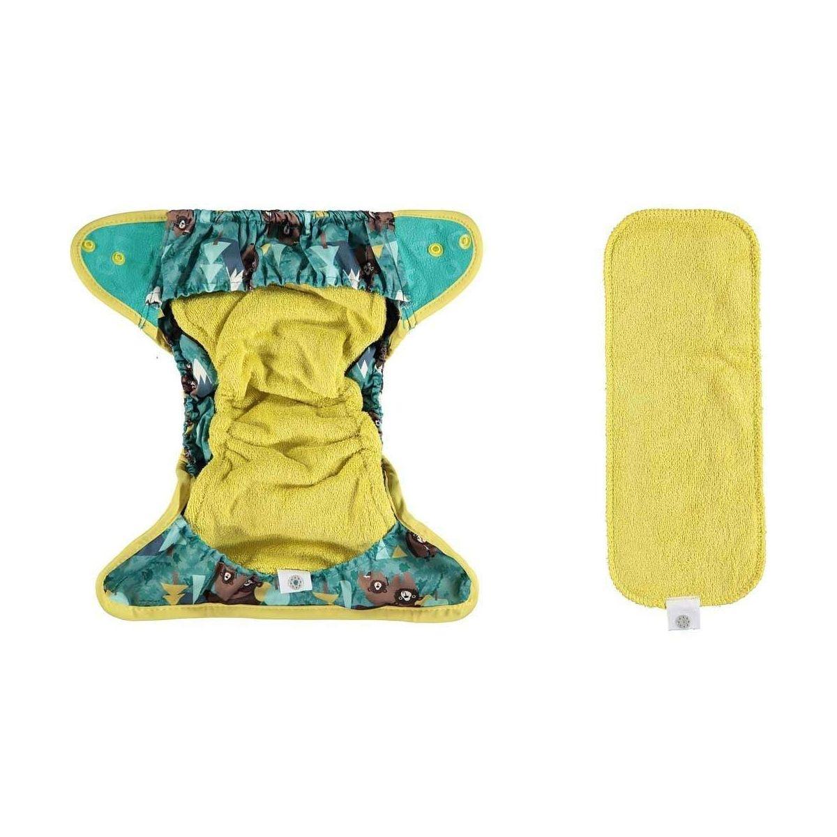 Fraldas de pano com fecho de encaixe em forma de urso