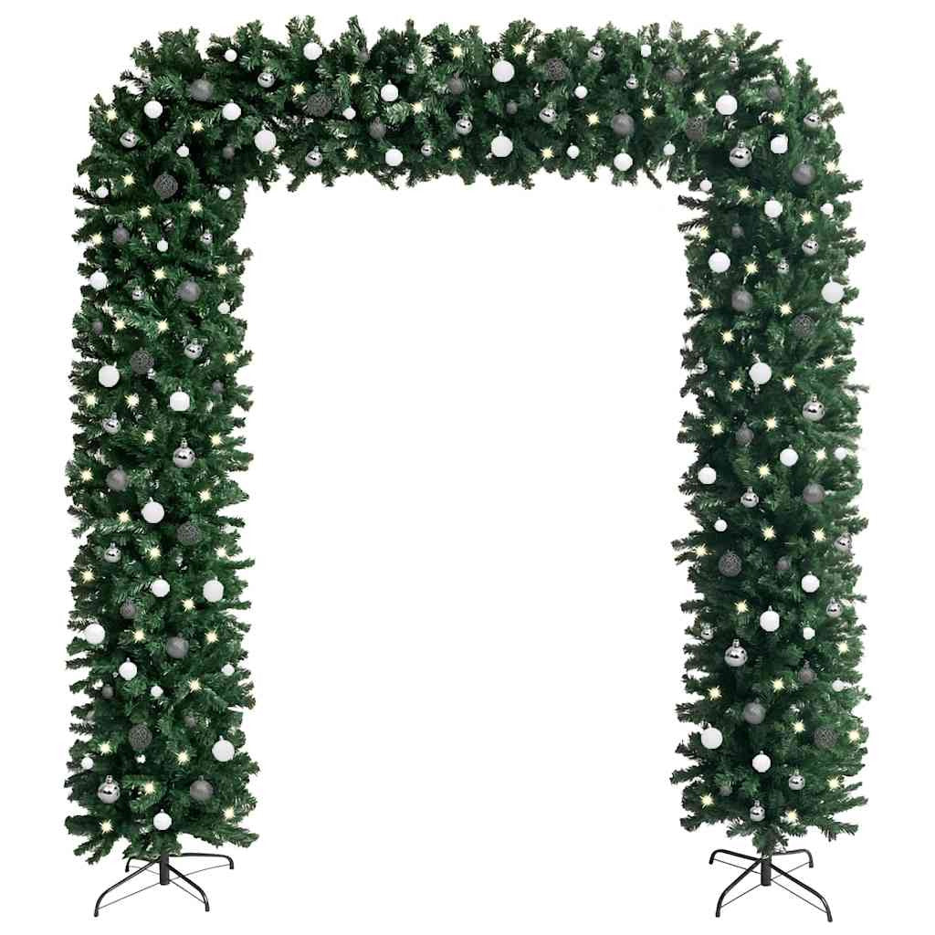 Vidaxl Set De Arco Del Árbol De Navidad Con Led Y Bolas Verde 240 Cm_0