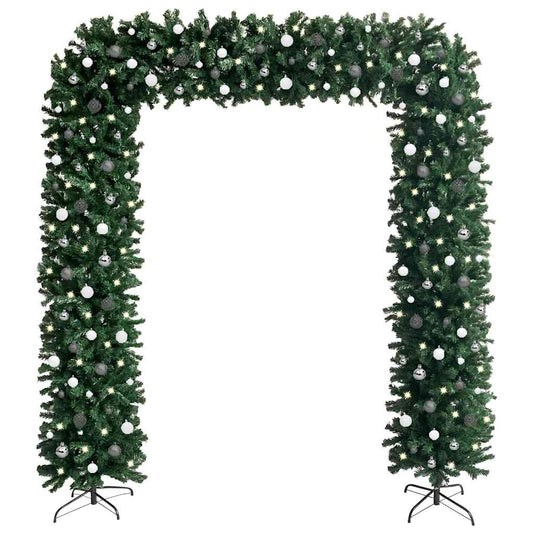 Vidaxl Set De Arco Del Árbol De Navidad Con Led Y Bolas Verde 240 Cm_0