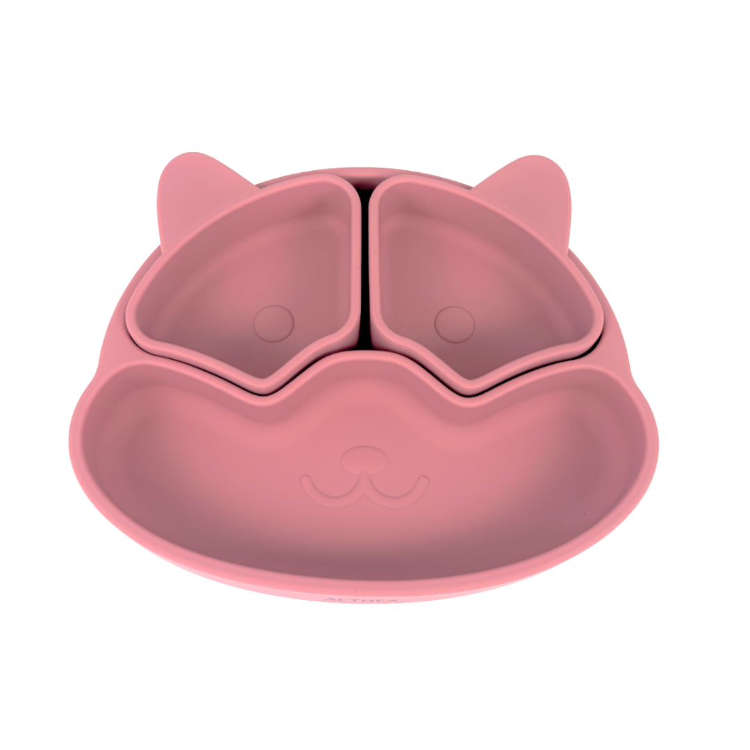 Plato Con Divisiones Extraíbles Y Forma De Perrito - Rosa Profundo._0