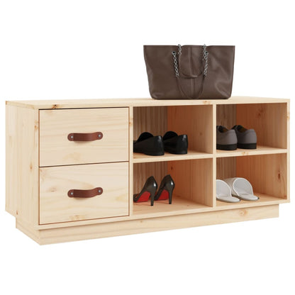 Banco Zapatero Madera Maciza De Pino 100x34x45 Cm / Vetonek_0