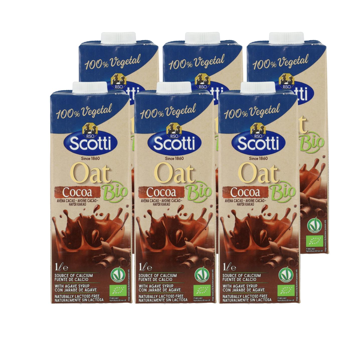 Pack de 6 bebidas orgânicas de aveia e chocolate Scotti