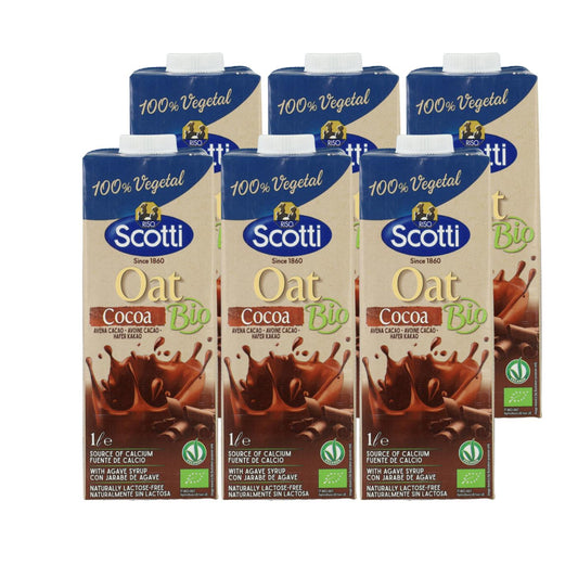 Pack de 6 bebidas orgânicas de aveia e chocolate Scotti