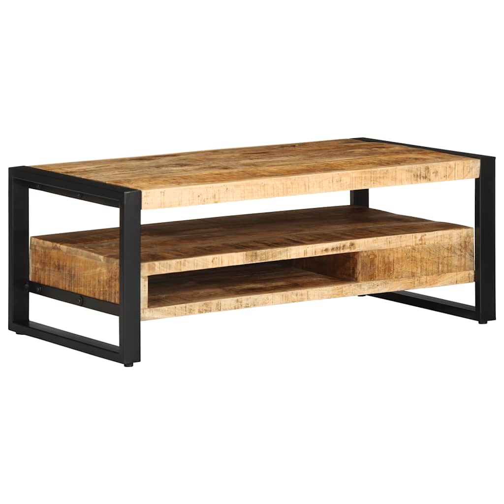 Mesa De Centro De Madera Maciza De Mango Rugosa 90x50x36 Cm_4