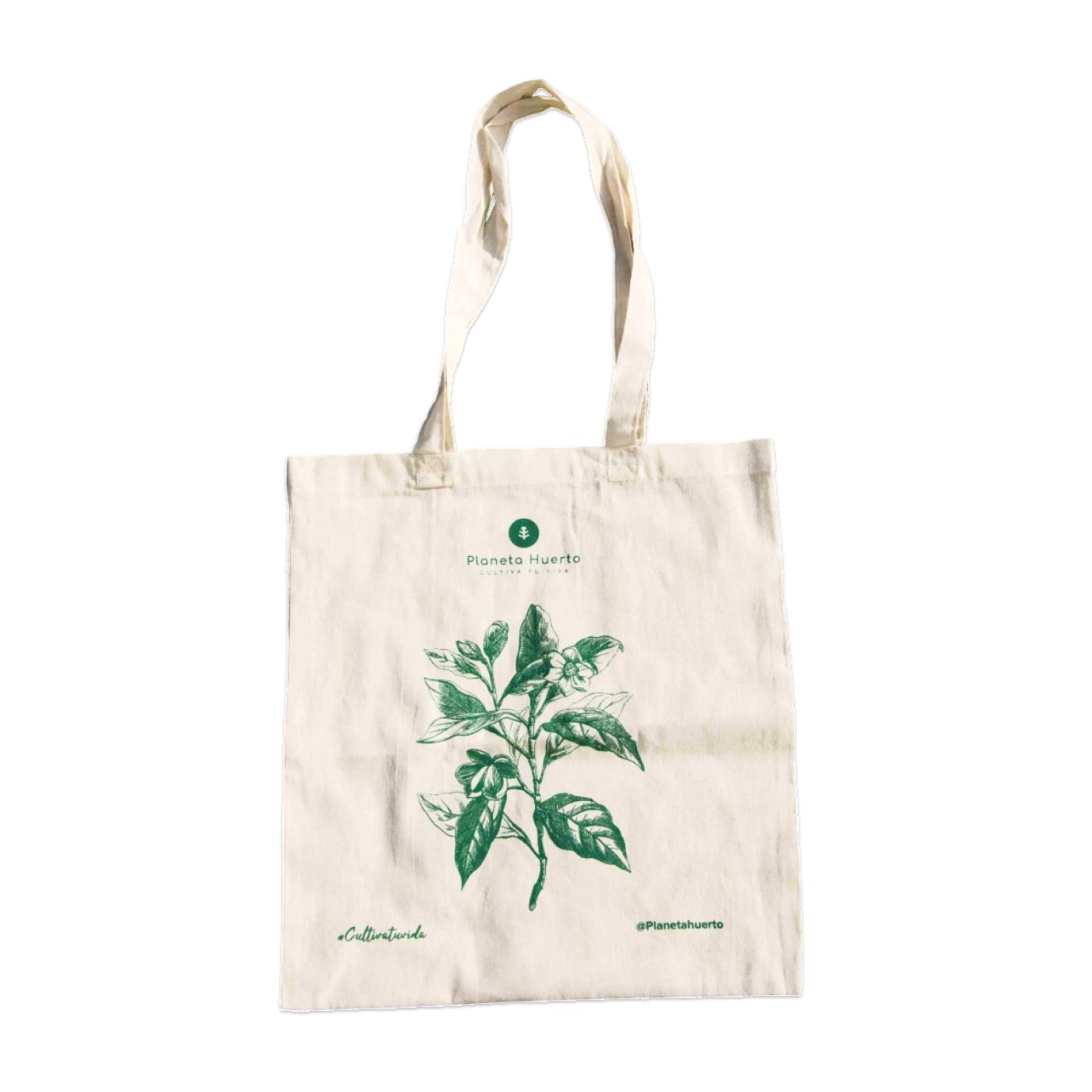 Bolsa em tecido com desenho floral