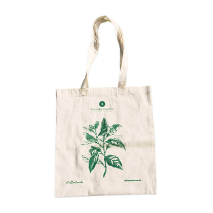Bolsa em tecido com desenho floral