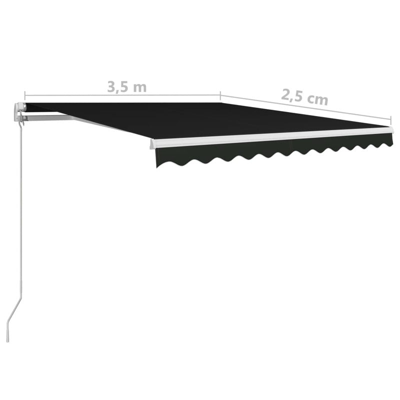 Vidaxl Toldo Retráctil Manual Gris Antracita 350x250 Cm_2