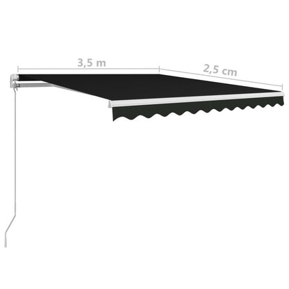 Vidaxl Toldo Retráctil Manual Gris Antracita 350x250 Cm_2